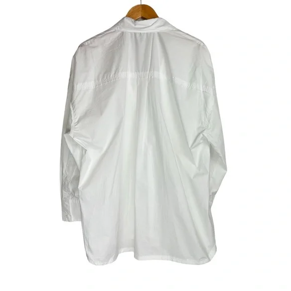 NWT Zara White Oversized Poplin Shirt Sz XS Button Down - Picture 4 of 16
